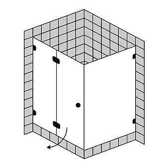 FORMAT Premium Ganzglas-Tür mit Festfeld/Seitenwand, Höhe bis 2000 mm